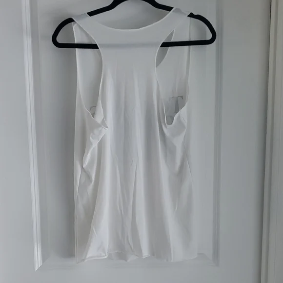 White Sleeveless Tank Top Classic Style - Picture 2 of 3